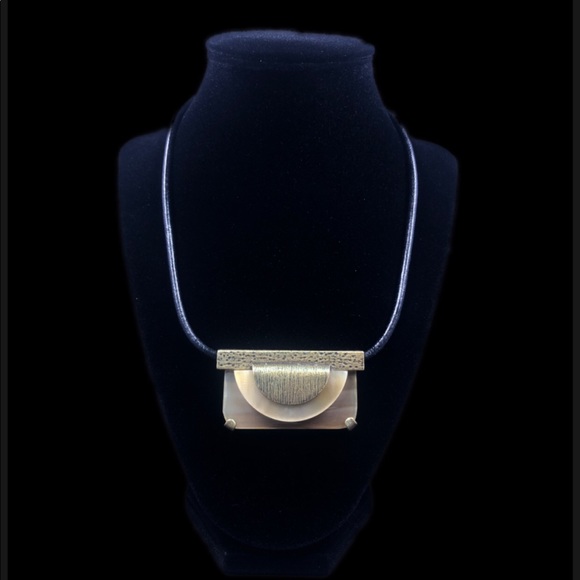 Silpada Eclipse Brass leather and horn necklace - Picture 3 of 17